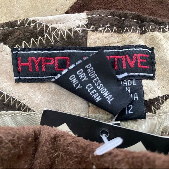 Vintage Y2K Deadstock Genuine Leather Patchwork Pants Size 12 - Picture 8 of 8